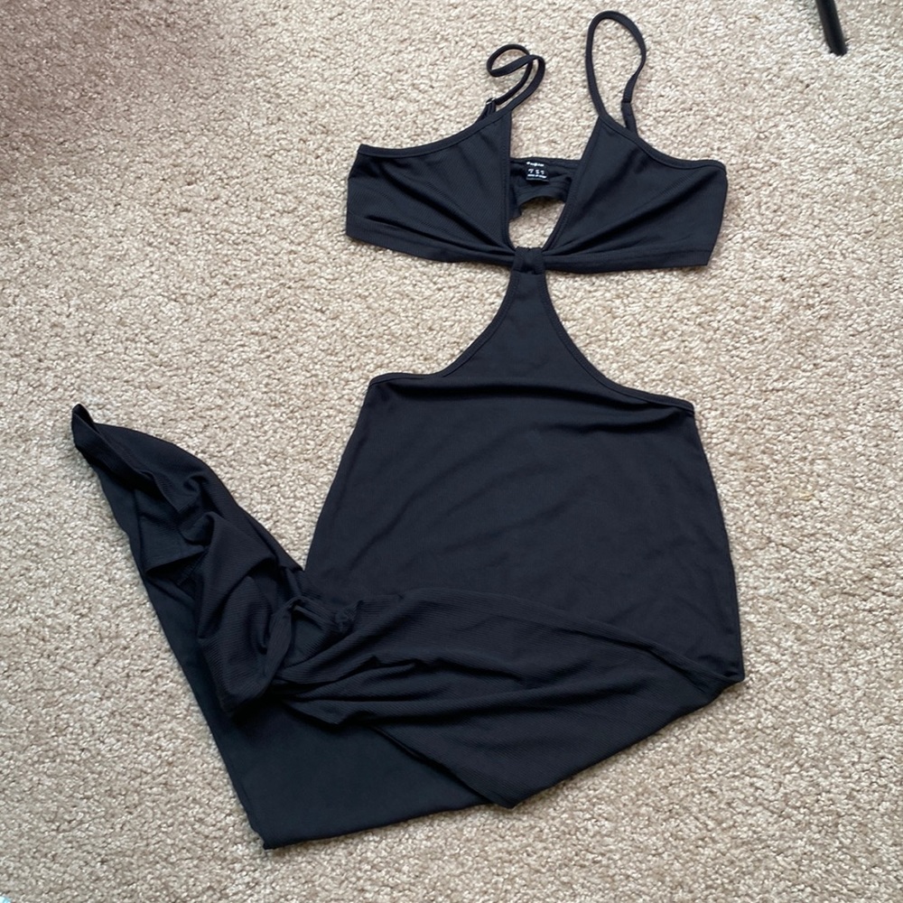 Small cut out long black dress!